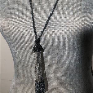 NWT crystal necklace with stone pendant 17” drop